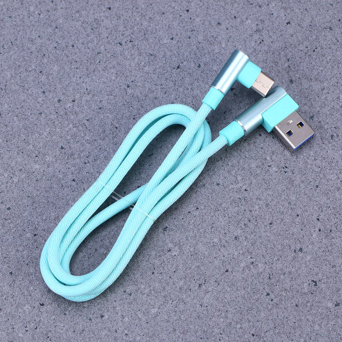 Фото Кабель USB Type-C для быстрой зарядки, 1 м, нейлоновая оплетка, 2.4A, угловой разъем, для Galaxy S9, Note 8 №5