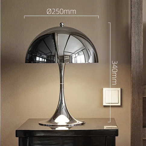 

Настольная лампа JIANKEXING грибная хромированная