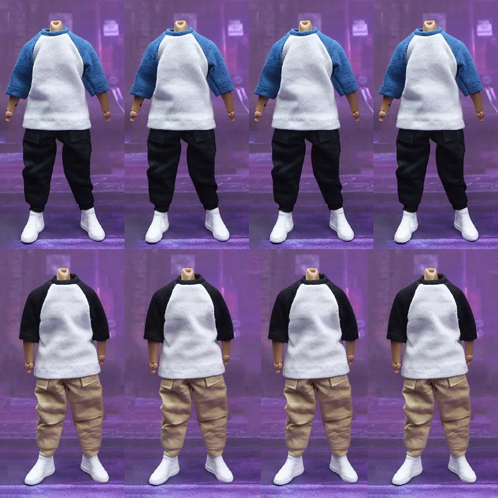 

Мужской свитер с солдатиком 1/6 и 1/12, свободный толстый спортивный пуловер со средним рукавом и круглым вырезом, топы, подходит для модели экш...