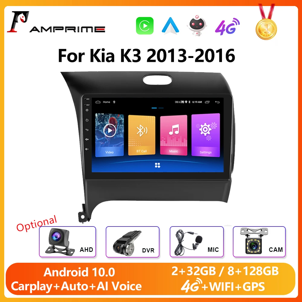 Автомагнитола AMPrime 9 'ɴG Carplay Android мультимедийный видеоплеер для KIA K3 Cerato Forte