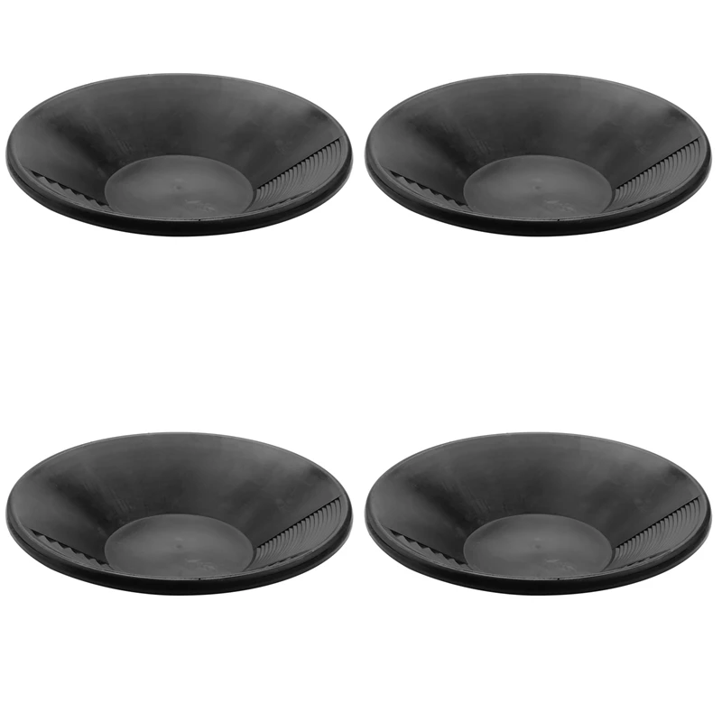 

4X Black Plastic Gold Pan Basin Nugget Mining Dredging Prospecting For Sand Mining Manual Wash Gold Panning Equipment