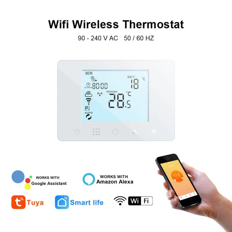 

Tuya WiFi Smart Thermostat LCD Display Touch Screen For Electric Floor Heating Water Gas Boiler Temperature Support Alexa Google