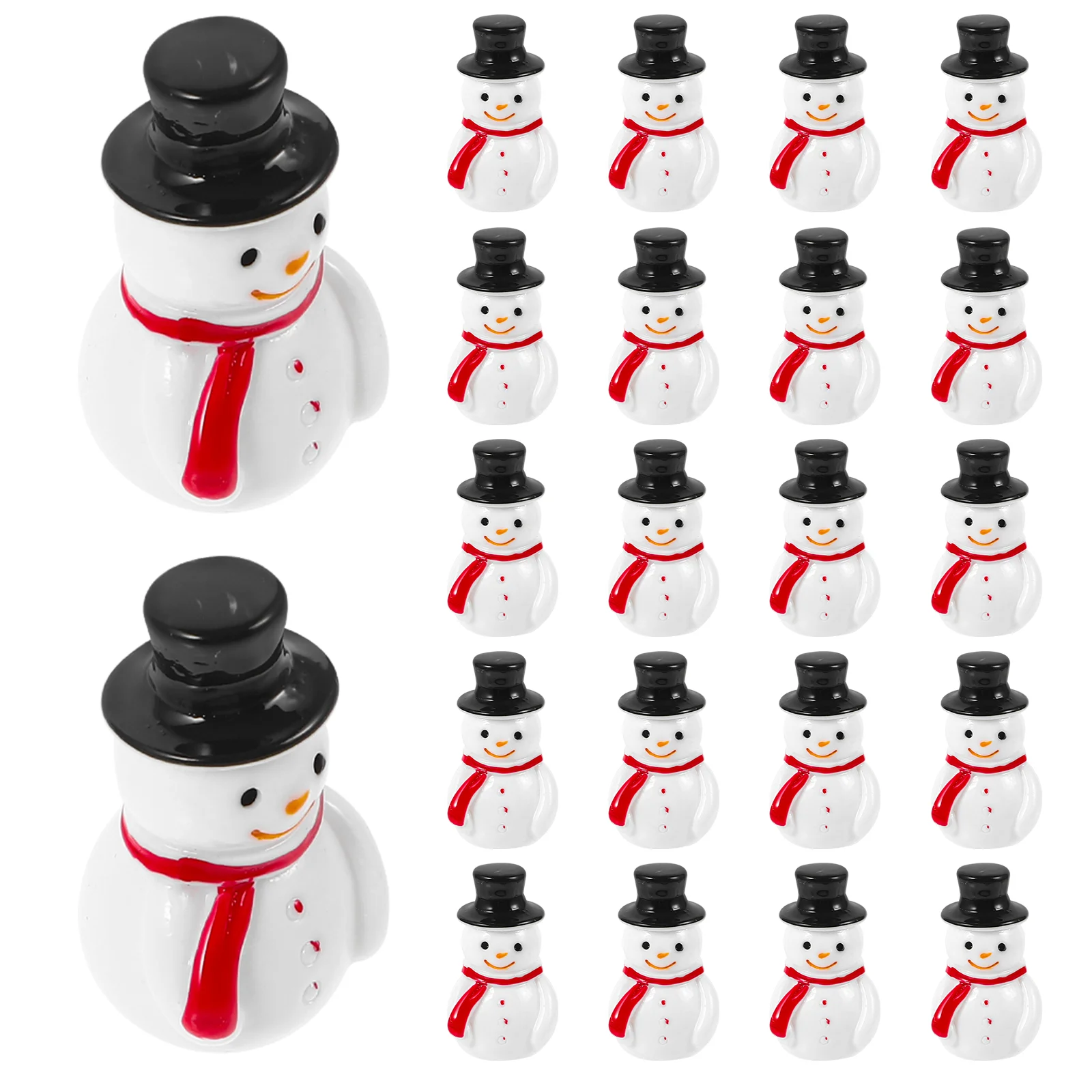

20 Pcs Mini Snowman Christmas Kids Crafts Fairy Xmas Resin DIY Child Globes
