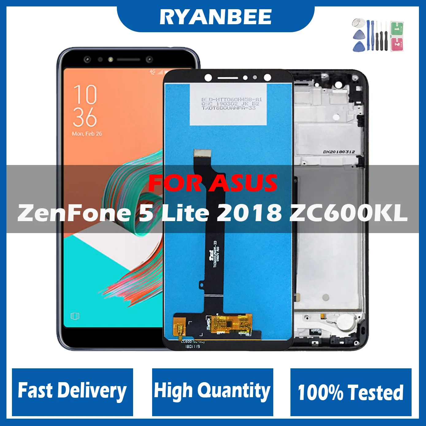 ЖК-дисплей 6,0 дюйма X017D для Asus Zenfone 5 Lite 5Q ZC600KL X017DA, дисплей с рамкой и дигитайзером сенсорного экрана в сборе, замена