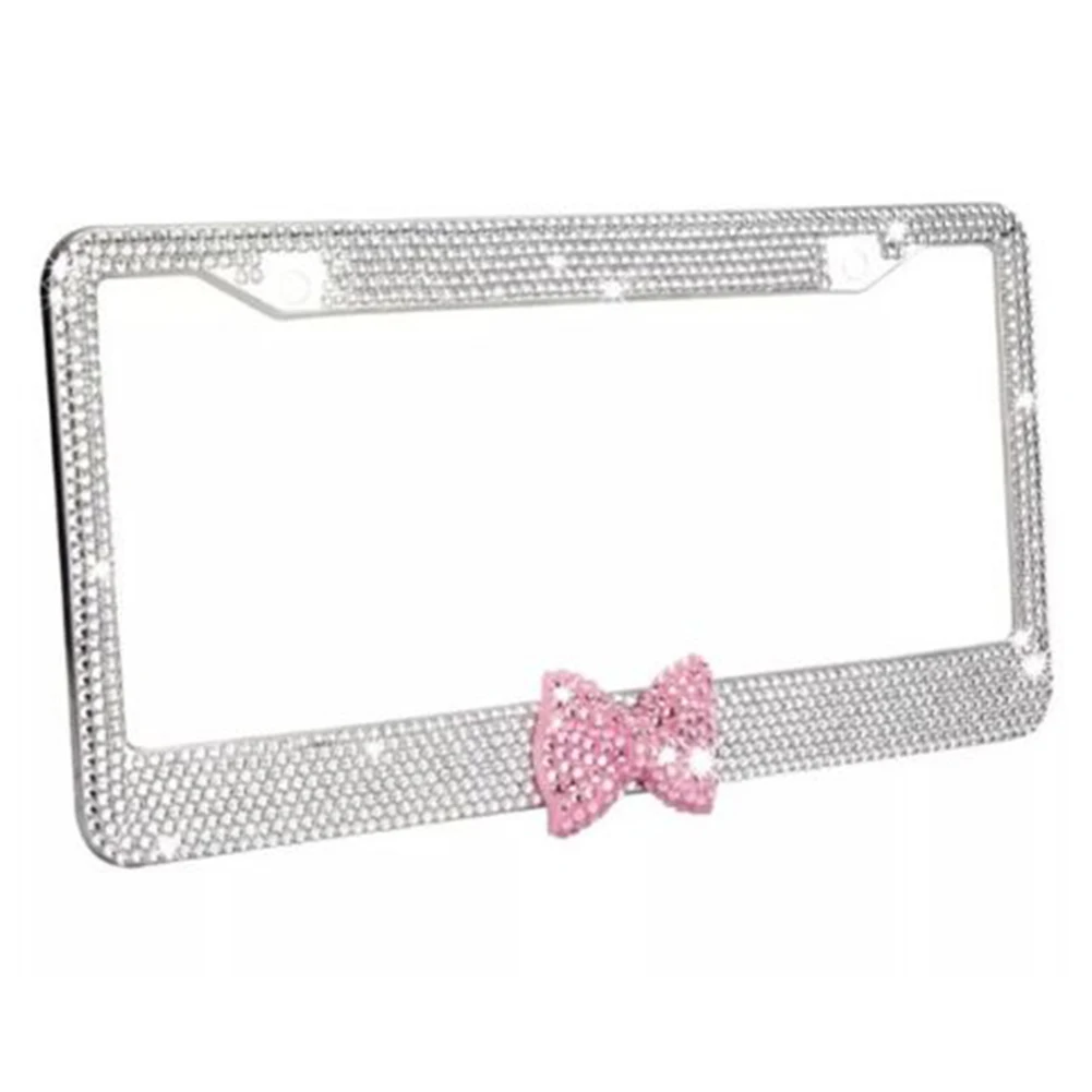 Crystal License Plate Frame Women Car License Plate Handcrafted Rhinestone For All US Canada Car License Plate