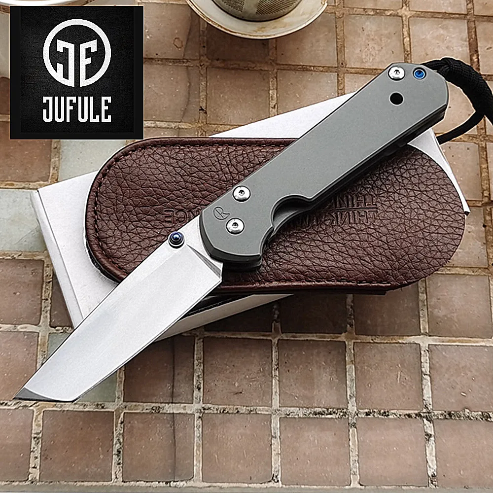 

JUFULE Real S35vn Large Sebenza Tanto 21 folding knife Titanium handle Utility Tactical Military kitchen camp hunting EDC tool