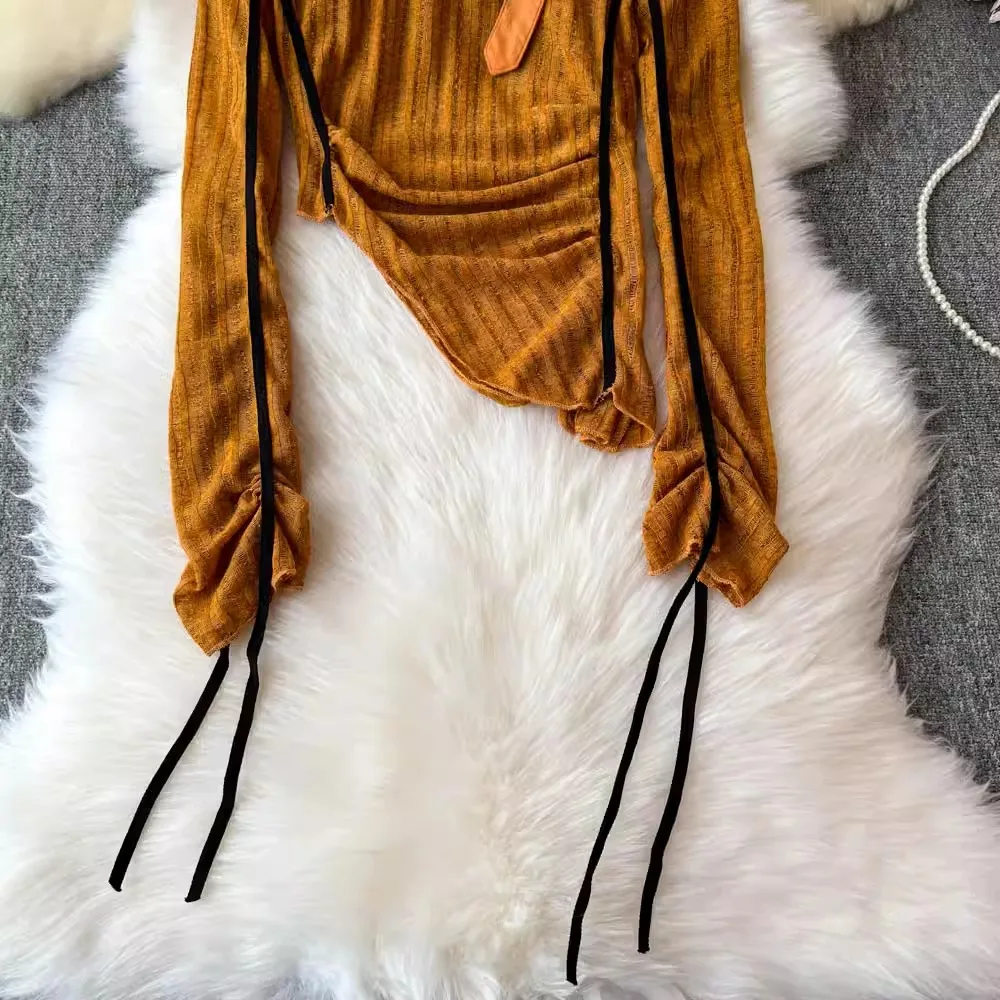 Neploe Косой воротник Американский элегантный сексуальный Ropa Mujer Spice Girls Тонкие топы