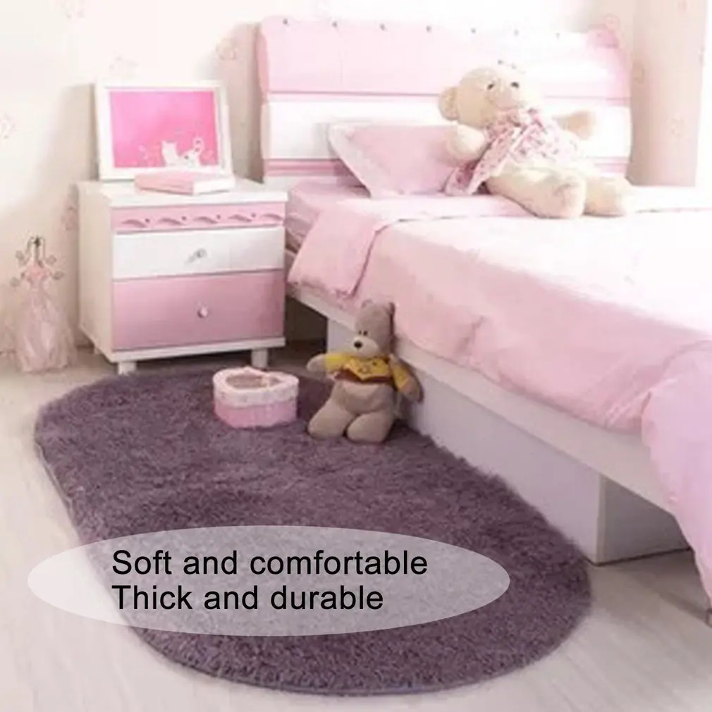 

Fluffy Oval Carpets For Living Room Decor For Bedroom Shaggy Area Rug Modern Mats Faux Fur Rugs Kids Room Long Plush Rugs