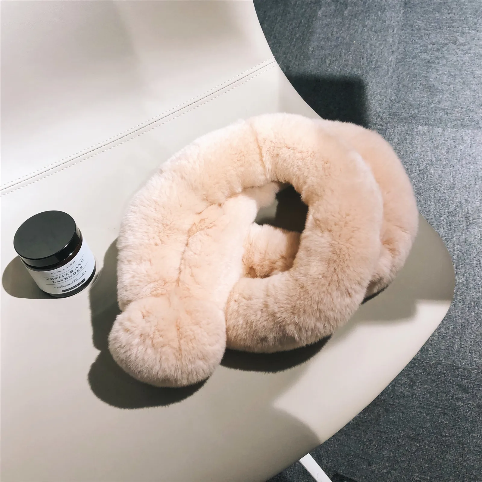 

YY Warm Thickened Double-Sided Solid Color Scarf Cute Wild Fur Collar Fashion