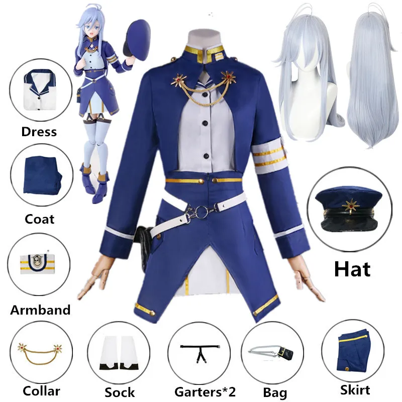 

Vladilena Milize Cosplay Costumes Military Uniforms For Women Anime 86-EightySix- Cosplay Costume With Wig Hat