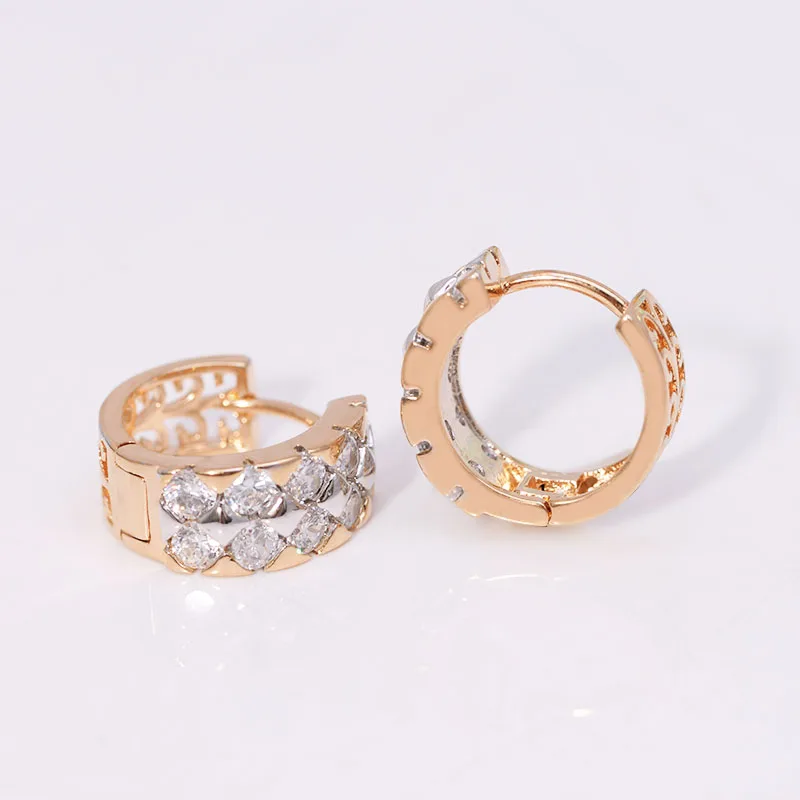 Wholesale Price Mix 2 Gold Plated Hoop Earrings for Women Fashion Jewelry Nick and Lead Free |