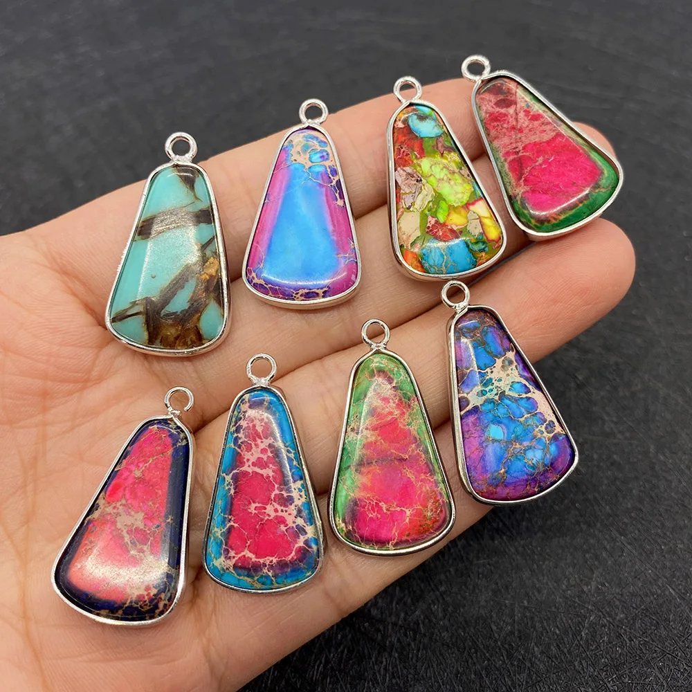 

Natural Stone Colored Stone Pendant 16x30mmDIY Design and Make Charm Necklace Earrings Bracelet Accessorie for Men and Women