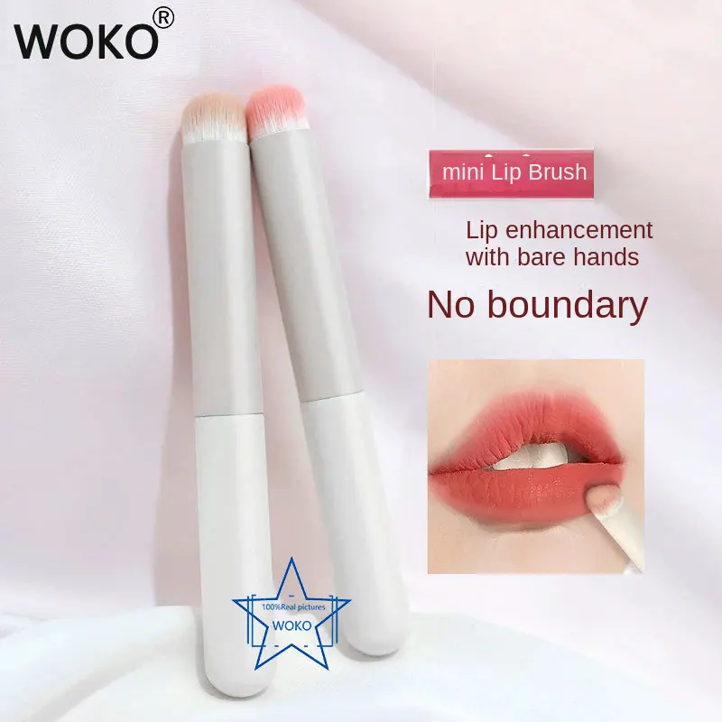 

1/2pcs Portable Round Head Mini Lip Brush Carry Lid Lipstick Brush Concealer Brush Girl Lip Gloss Smudge Makeup Brush With tube