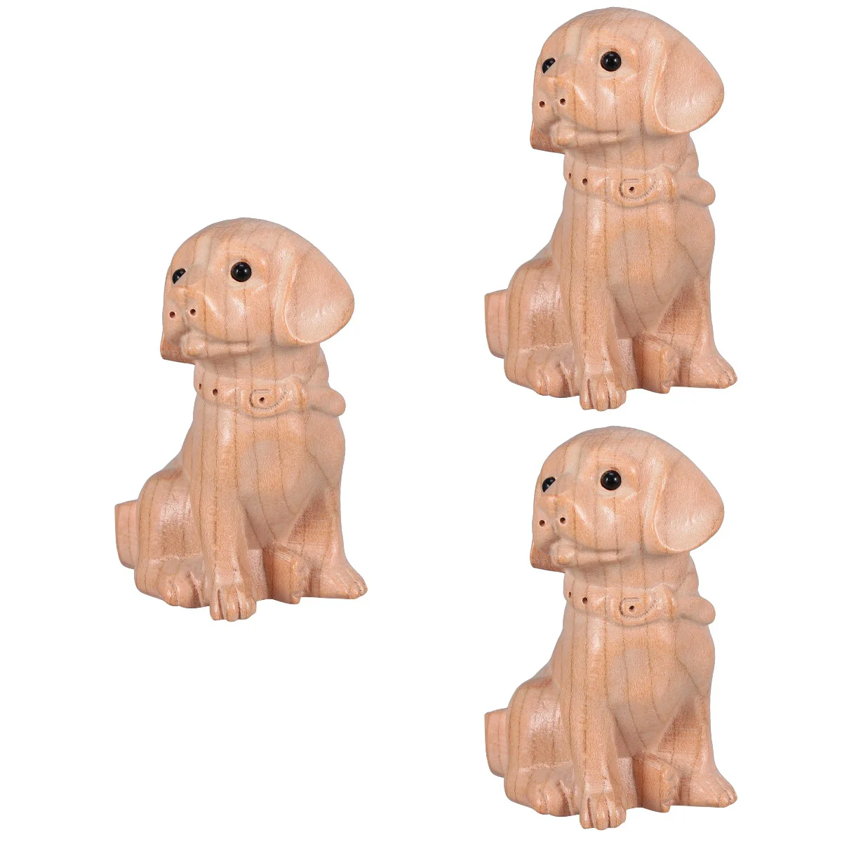 

Dog Statues Wood Puppy Carved Figurine Wooden Animal Ornament Statue Figurines Carving Chinese Zodiac Feng Decoration Model