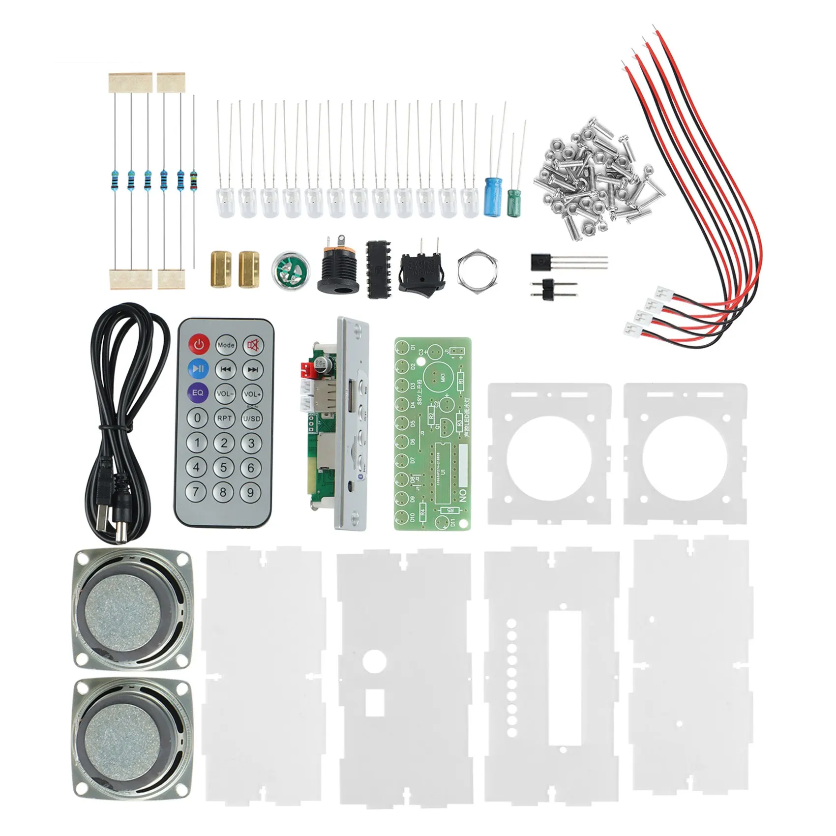

Bluetooth динамик DIY Kit USB мини домашний стерео усилитель звука DIY комплекты с фотовспышкой проекция пайки