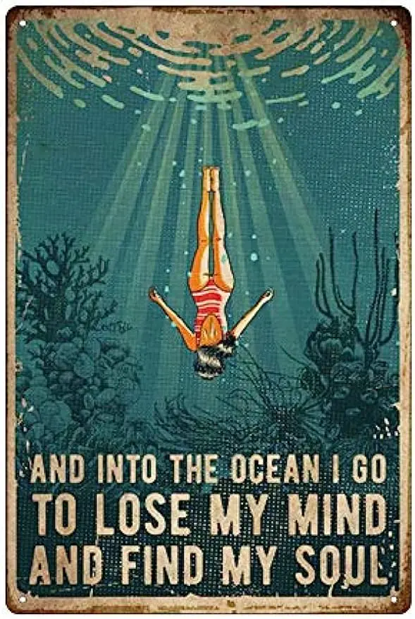 

Diving Metal Tin Sign Metal Tin Sign Hanging Bathroom Diving Club Kitchen Wall Decoration Bar Outdoor Home Wall Decoration