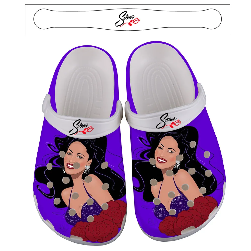 

2022 New Women Sandals Famous Singer Print Clogs for Women Garden Shoes Light Breathable Beach Slipper Plus Size 36-48