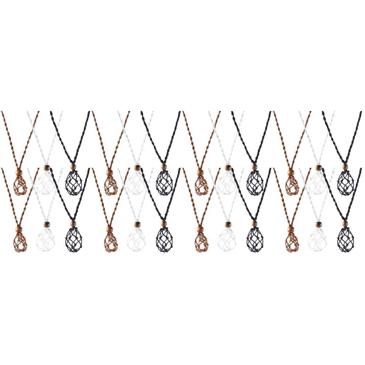 

Empty Stone Holder Woven Neck Decor Accessory Cord Replacement Necklace Cords Retro Pendant