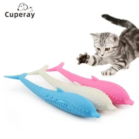 cat toothbrush toys fish shaped silicone toy with catnip biting clean teeth molar stick interactive game funny cat catch toy