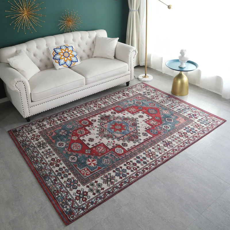 

Vintage Moroccan Ethnic Style Print Carpet Living Room Home Decor Bedroom Rug American Retro Office Floor Mat