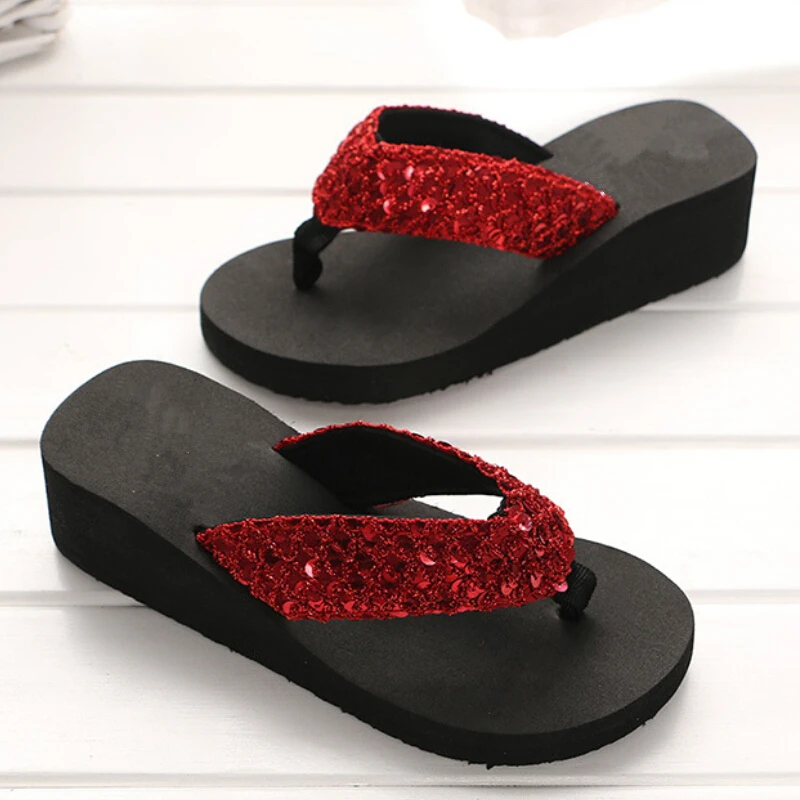 

Rhinestone Women Slippers Flip Flops Summer Women Crystal Bling Beach Slides Sandals Casual Shoes Slip On Slipper Bath Shoes