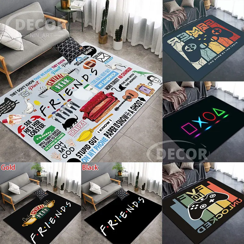 

Friends Tv Show Flannel Carpet Doormats Home for Bedroom Kids Play for Crawling Anti-Slip Mat Nursery Throw Rugs Yoga Floor Mat