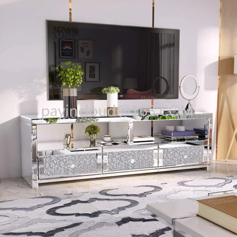 Silver Tv Console Table Tv Cabinet For Living Room Hotel Fur