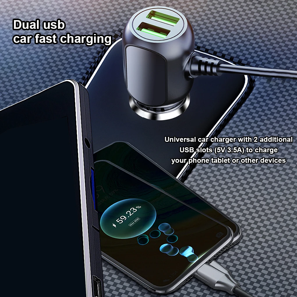 

2 в 1 видеорегистратор автомобильное зарядное устройство Быстрая зарядка мобильный телефон ноутбук планшет автомобильный диктофон Зажигал...