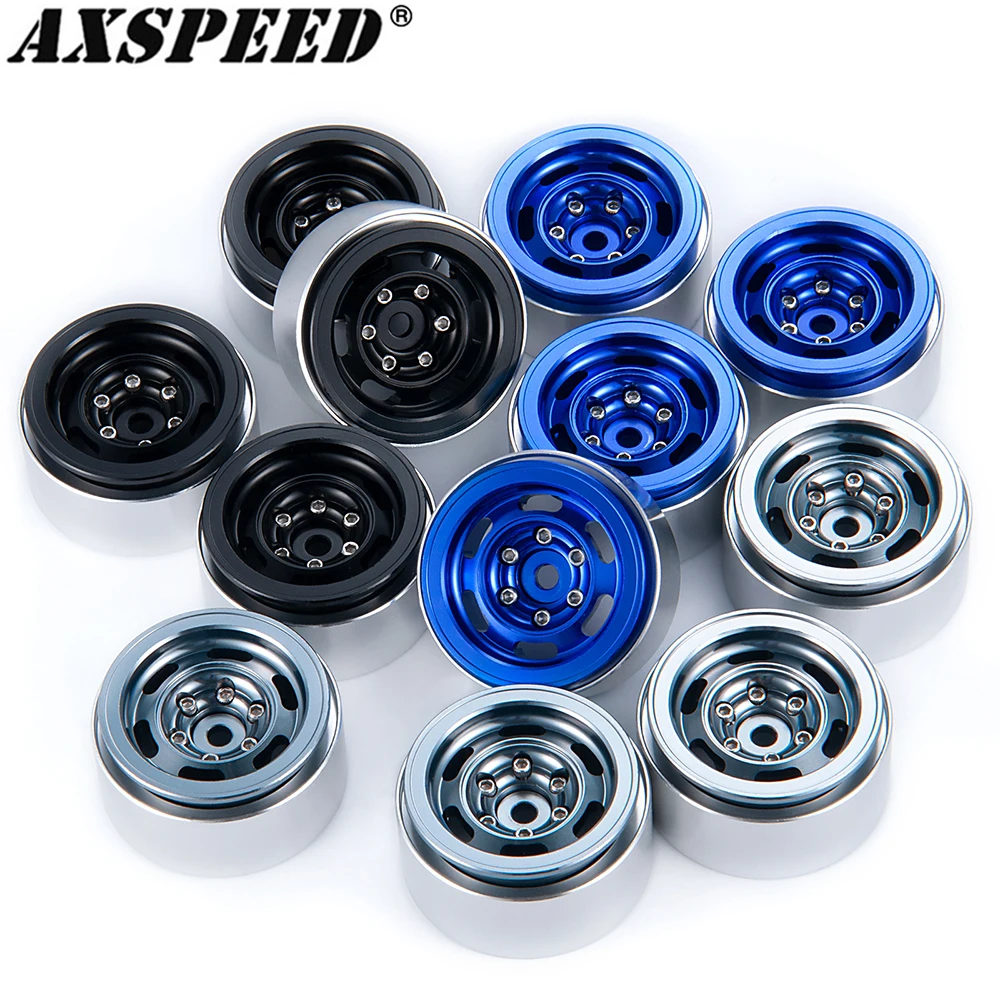AXSPEED 4 шт. 1 0 "ступицы обода колеса Beadlock для TRX4M Axial SCX24 AX24 FCX24 FMS 1/18 1/24 RC Гусеничный