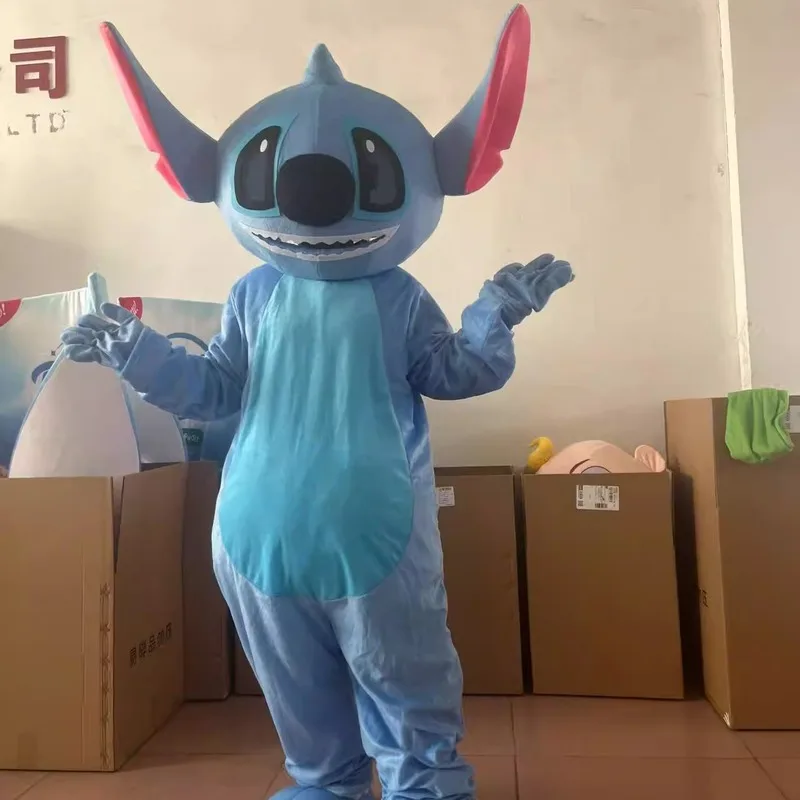 Фото Новый Diney Lilo & Stitch модное качество синий персонаж мультфильма костюм талисмана милое рекламное нарядное платье животное карнавал №5