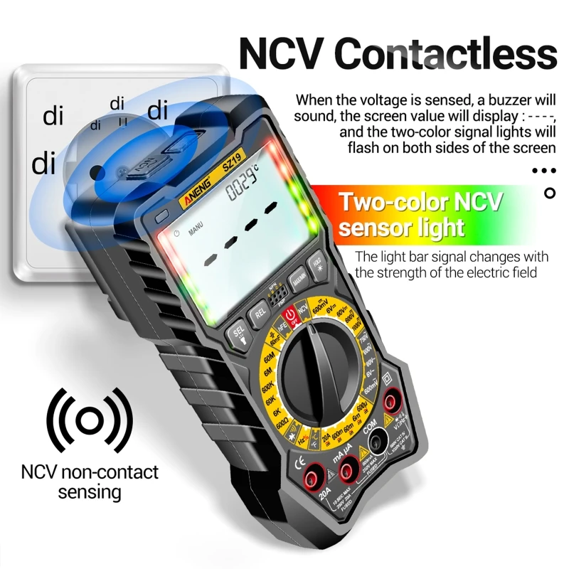 

Auto Ranging Digital Multimeter A-C/DC- Voltage Current Resistance Multi Testers Voltmeter Ammeter Ohmmeter Frequency