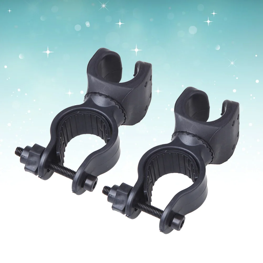 

2pcs Adjustable 360 Degree Rotatable Clamp Flashlight Holder Mount Bike Cycling Grip(Black)