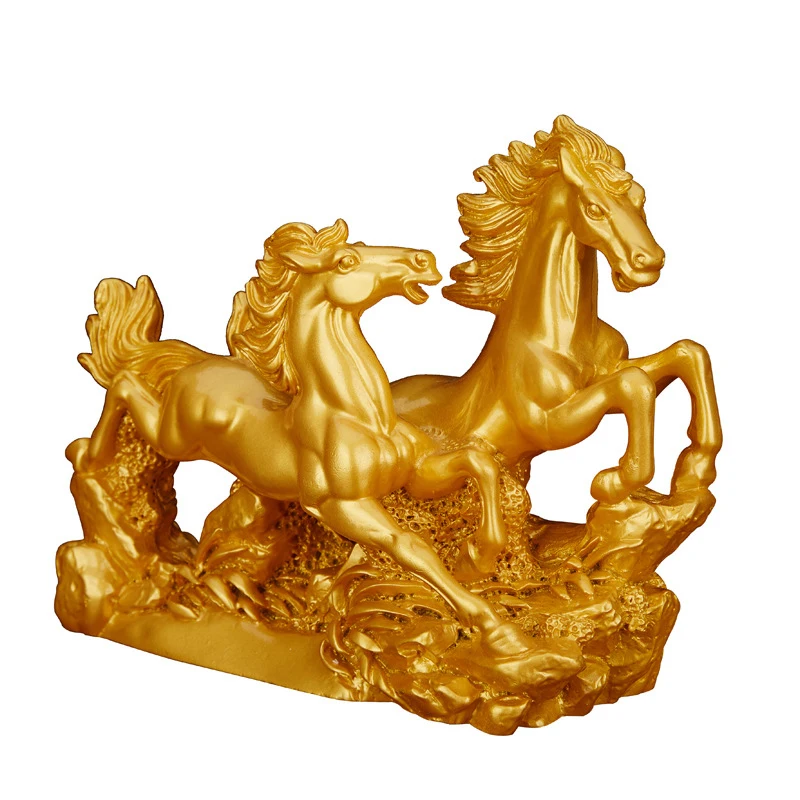 

Лидер продаж, маленькая двойная лошадь, украшения из смолы, творческие украшения для дома, деловой подарок, лошадь фэн-шуй для успеха