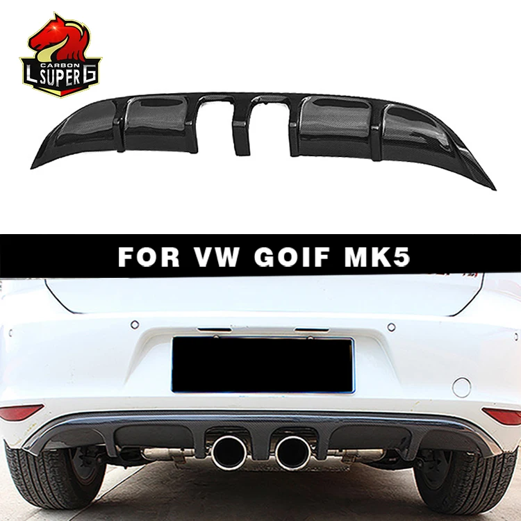 Фото Задний диффузор для Volkswagen VW MK7 2006-2008, карбоновый, спортивный стиль, для моделей GTI и R20 №3