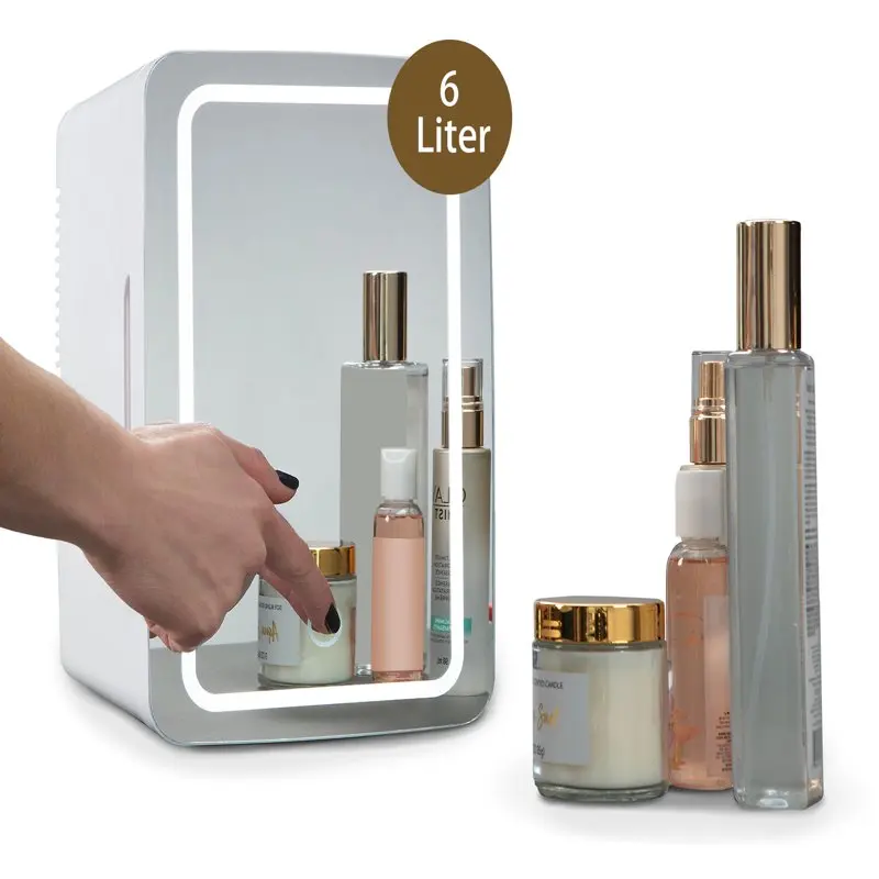

Liter Portable Cosmetic Refrigerator LED Lighted Makeup Mirror Cooler