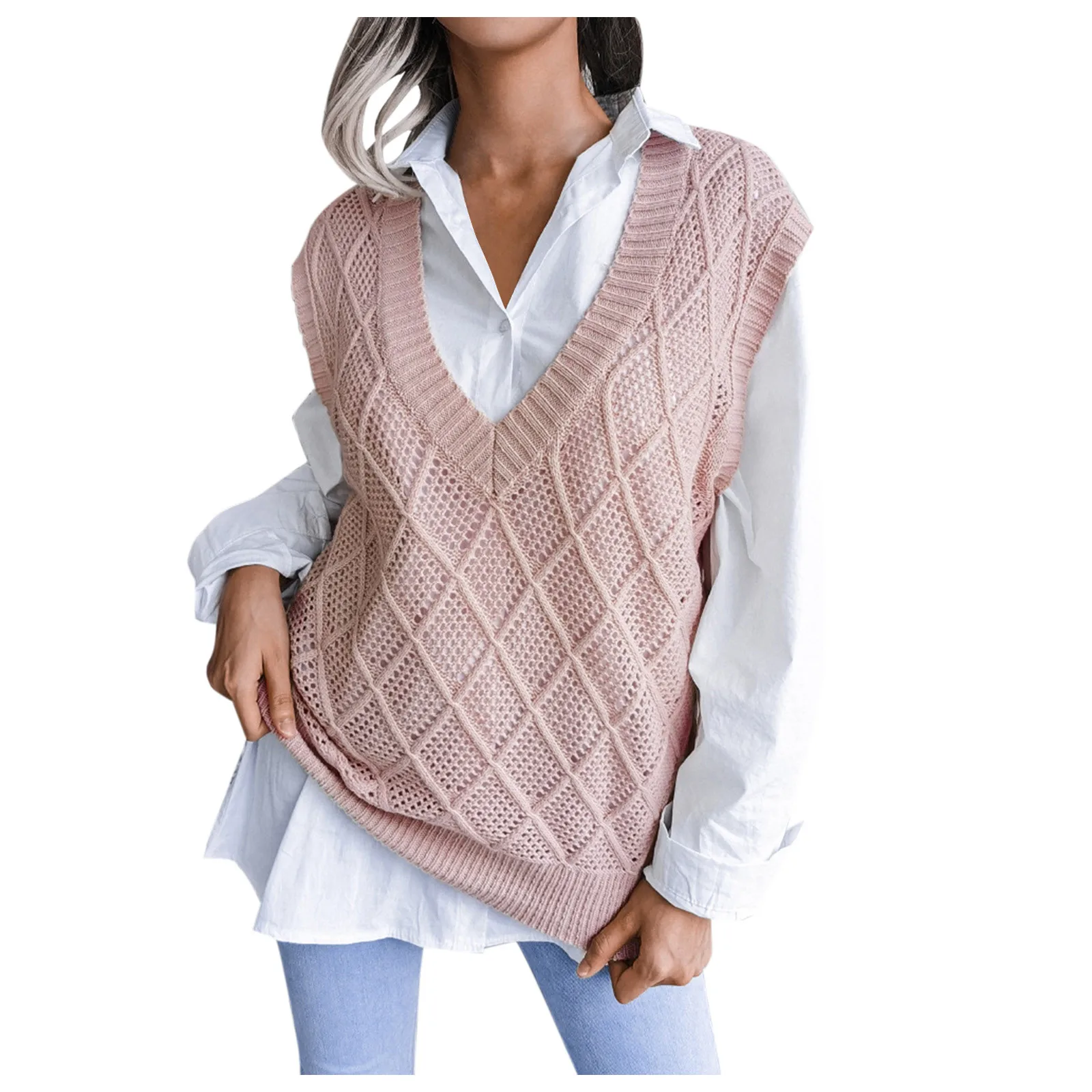 

knitted Vest Women Preppy-style V-neck Sleeveless Korean Loose Fashion Leisure Sweaters Students All-match Streetwear Chic 2022