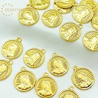 10pcs alloy virgin mary coin charms necklace for gold color jewelry making accessories pendants earrings diy findings components