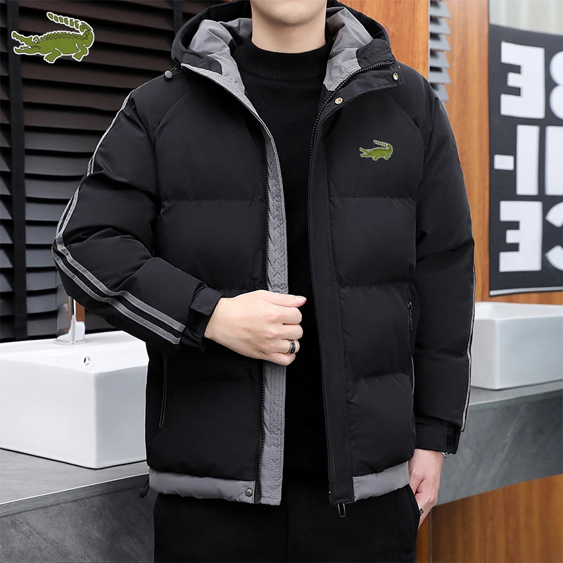 Cartelo brand cross-border men's autumn and winter new cotton clothing stand collar hooded jacket windproof warm thickening simp