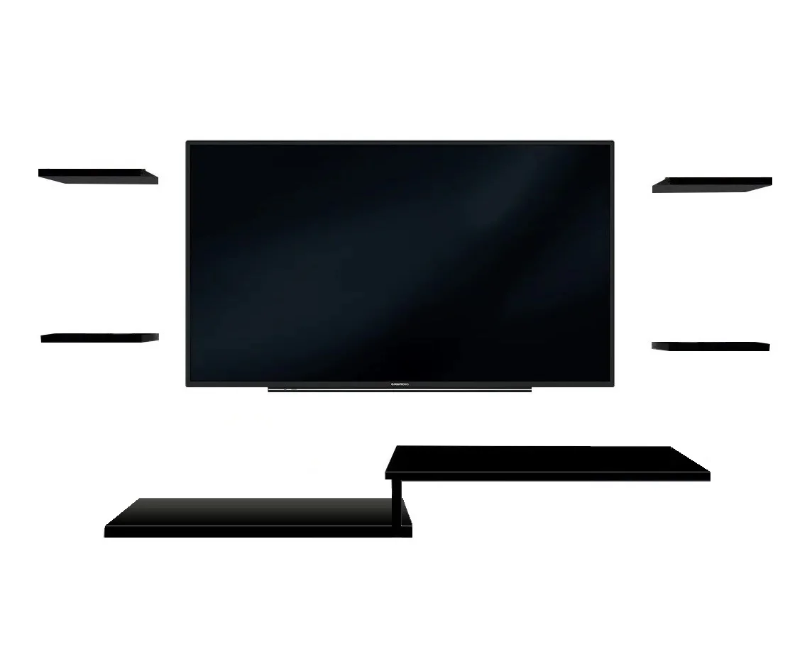 

Hanging Rack For Rooms And Rooms With 4 Black Shelves