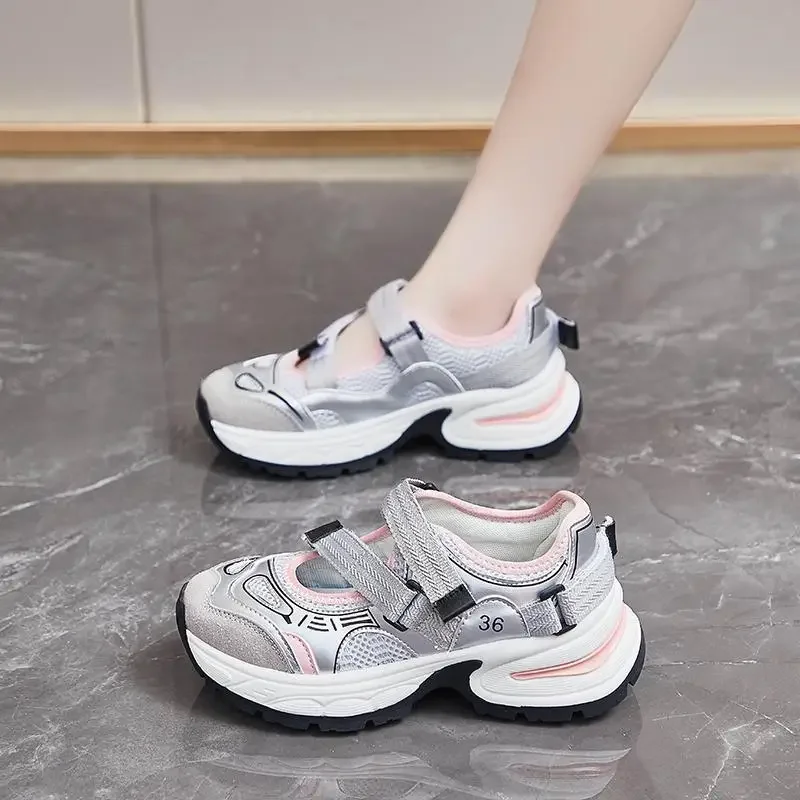 Туфли женские на тонкой платформе из дышащего материала