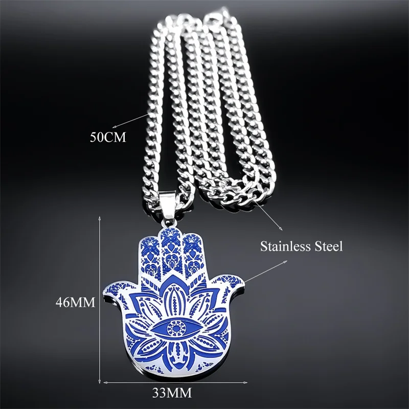 Женское и мужское колье Фатима из нержавеющей стали