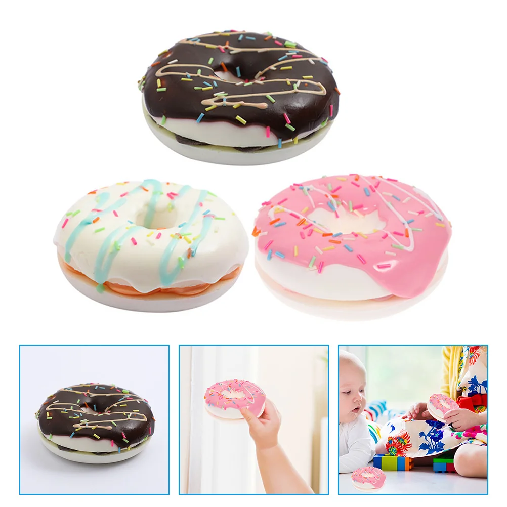 

3Pcs Donut Models Fake Donut Decorative Donut Restaurant Donut Decors Double-layer Donut