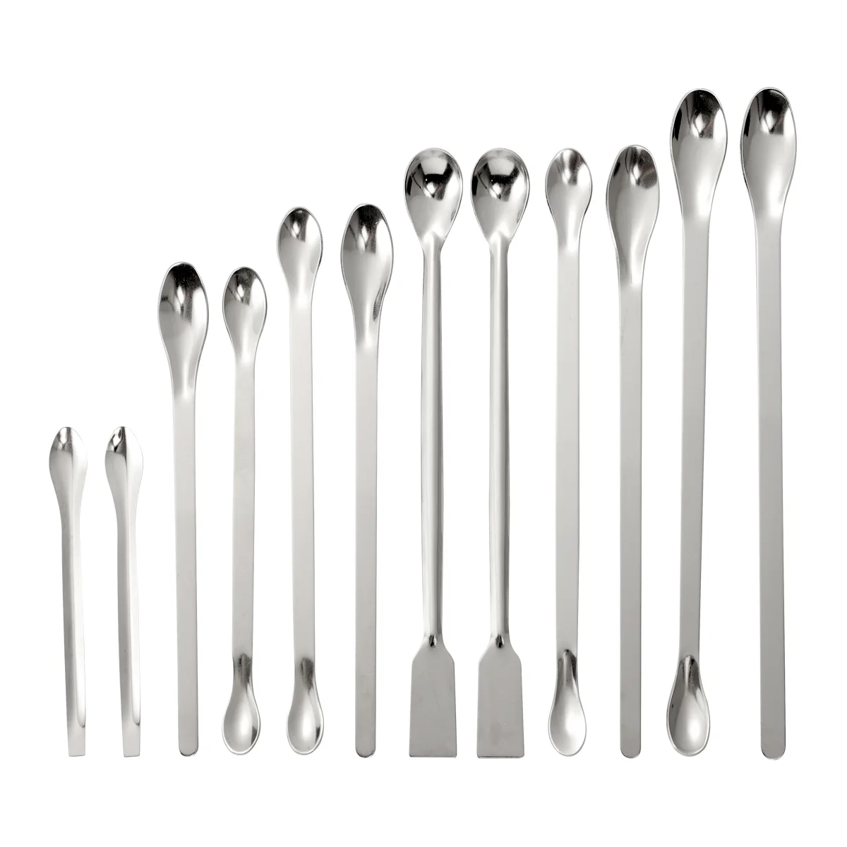 12 Pcs Stainless Steel Spoon Milligram Measuring Spoons Thickened Spoon Micro Spatula Set