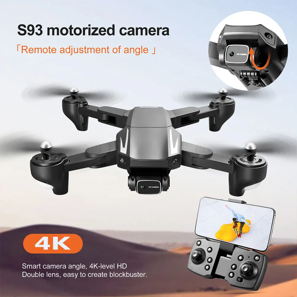 

YLR/C S93 ESC 4K Dual Camera Foldable RC Drone Helicopter FPV Optical Flow Aerial Photography 2.4GHz 4CH Quadcopter Toys
