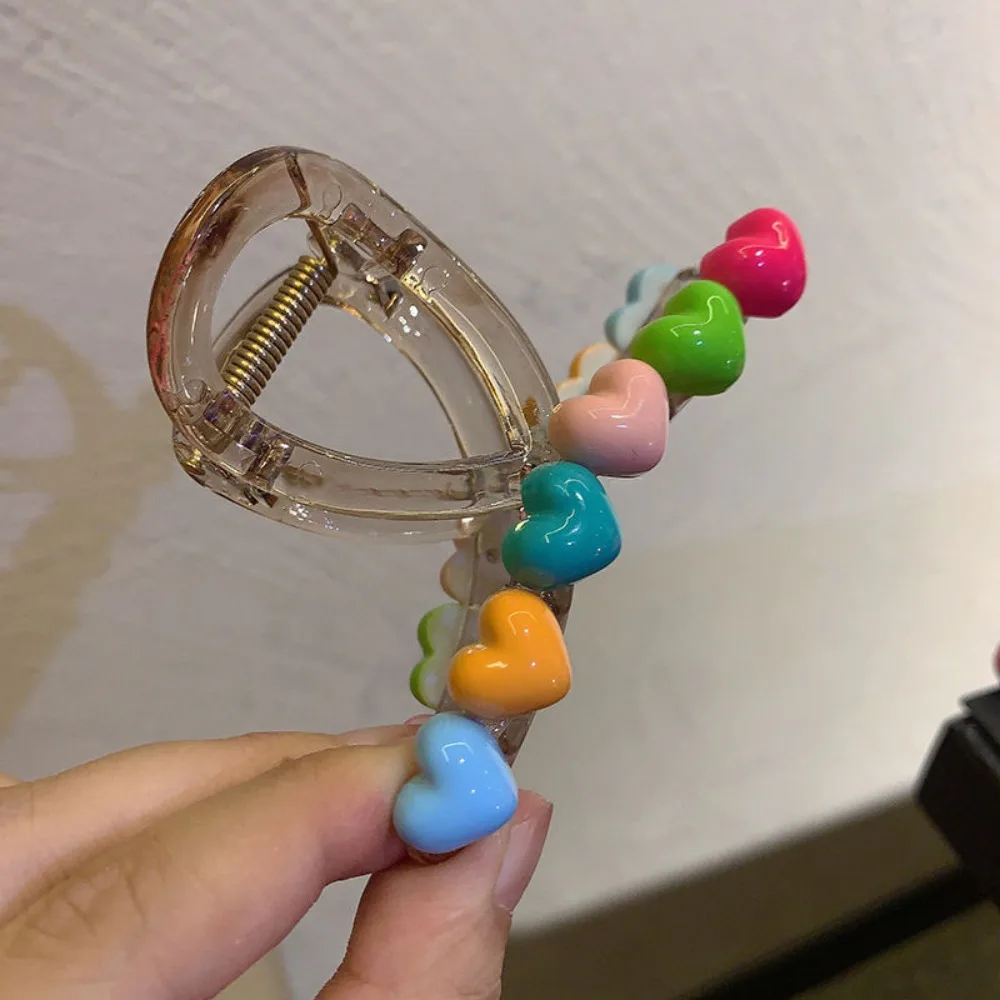 Красивая девушка ~ Красочная любовь захват зажим милая сердце назад для волос