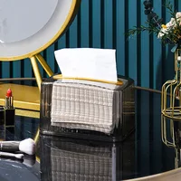 Creative Light Luxury Tissue Box Living Room Kitchen With Spring Transparent Tissue Box Bathroom Tissue Storage Box