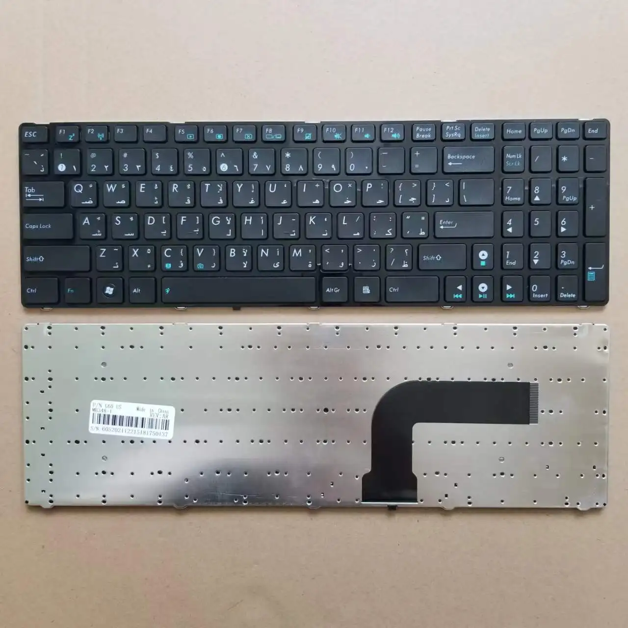 Новая арабская клавиатура AR для Asus G60 K52 K52je K52jr K52ju K52jv K52n UL50 K72 с черной рамкой без
