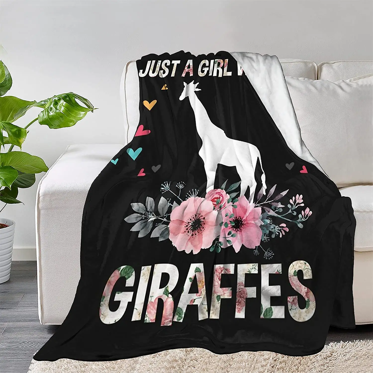 

Фланелевое Одеяло FUNDESIGN из ультрамягкой легкой микрофибры для девушек, которая любит жирафы, Забавный цветочный Жираф