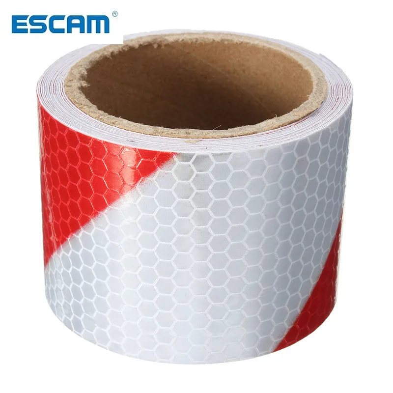 ESCAM Новое поступление 2 дюйма x 10 футов 3 метра красно-белая Светоотражающая