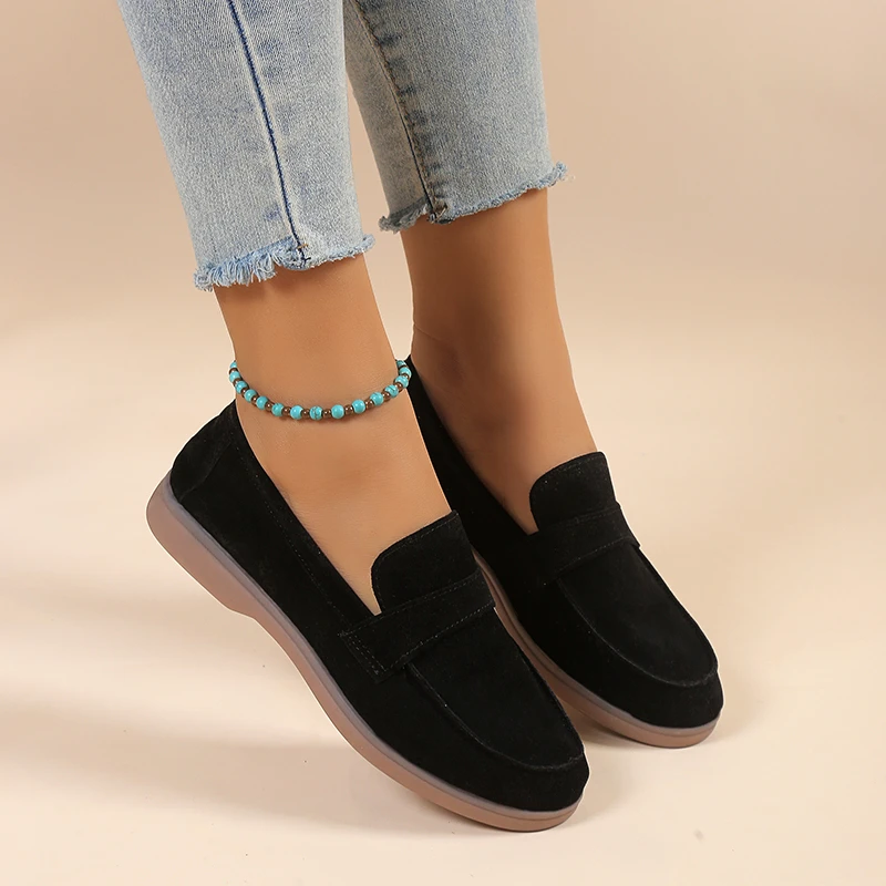 Classic Woman Moccasins Summer Fashion Colorful Slip-on Flat Shoes Ladies Brand Design Casual Artifical Suede Loafers Plus Size